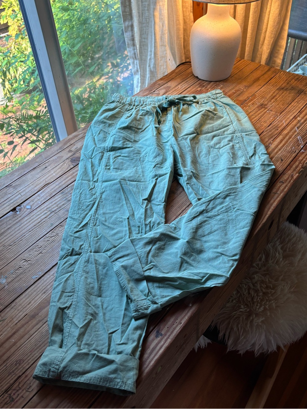XiRENA Women’s Drawstring Draper Pant in “Sage Leaf”